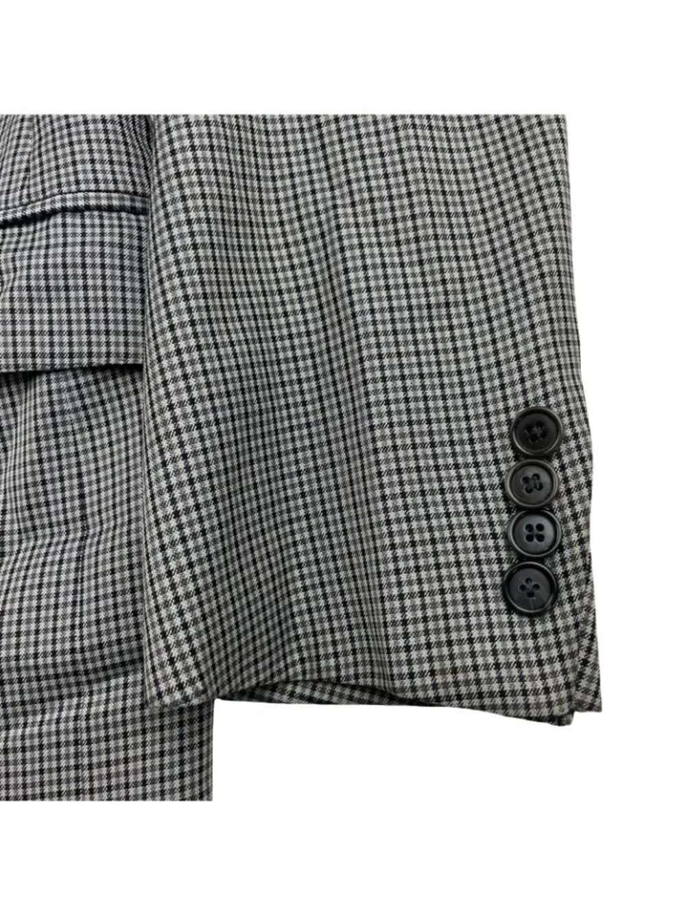 Ermenegildo Zegna Men’s Wool/Silk 2-Button Blazer Gray Plaid • Italy • 44R US